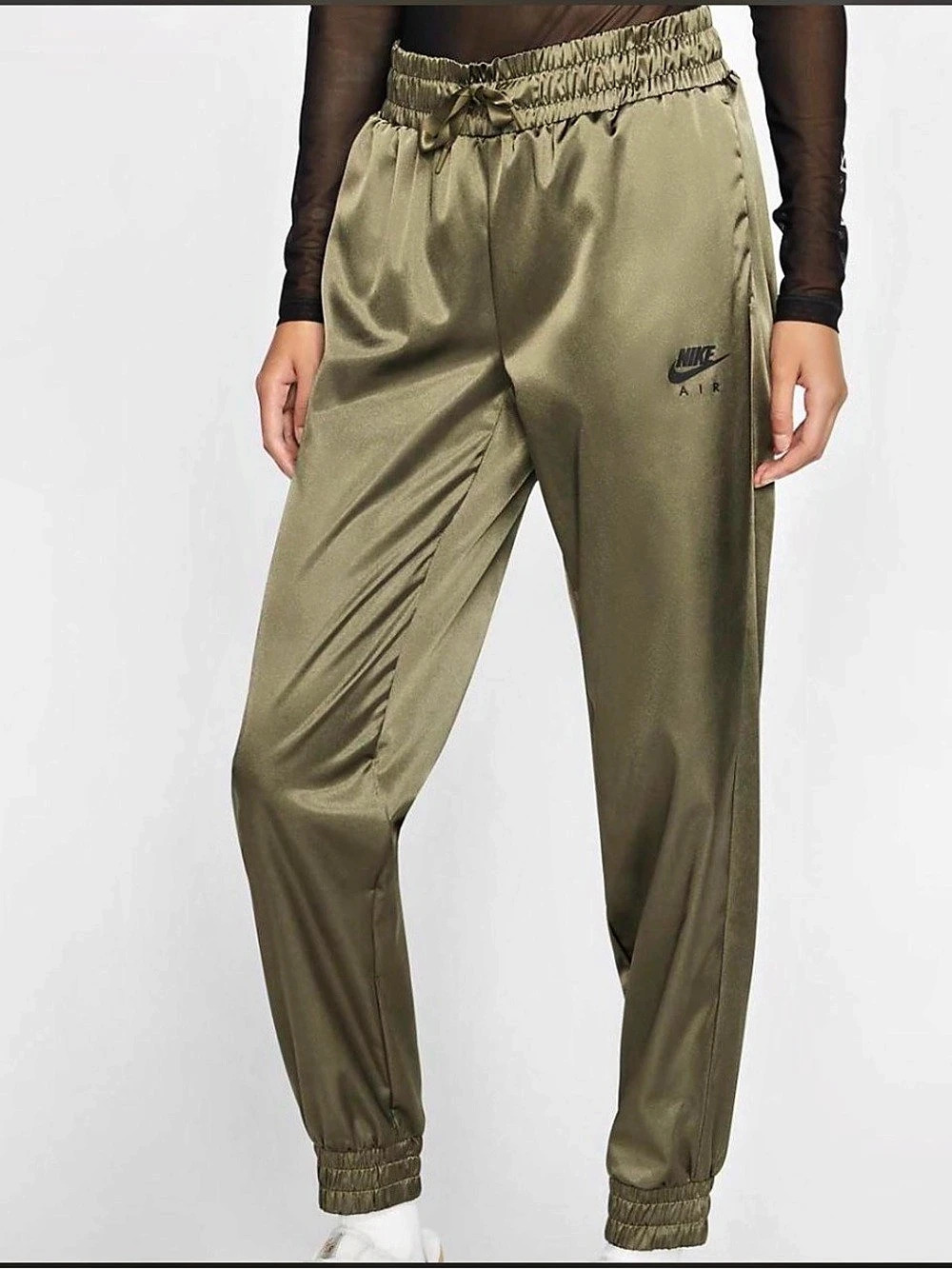 Nike Air Satin Track Pants Women's Satin Jogger Pants Green XS